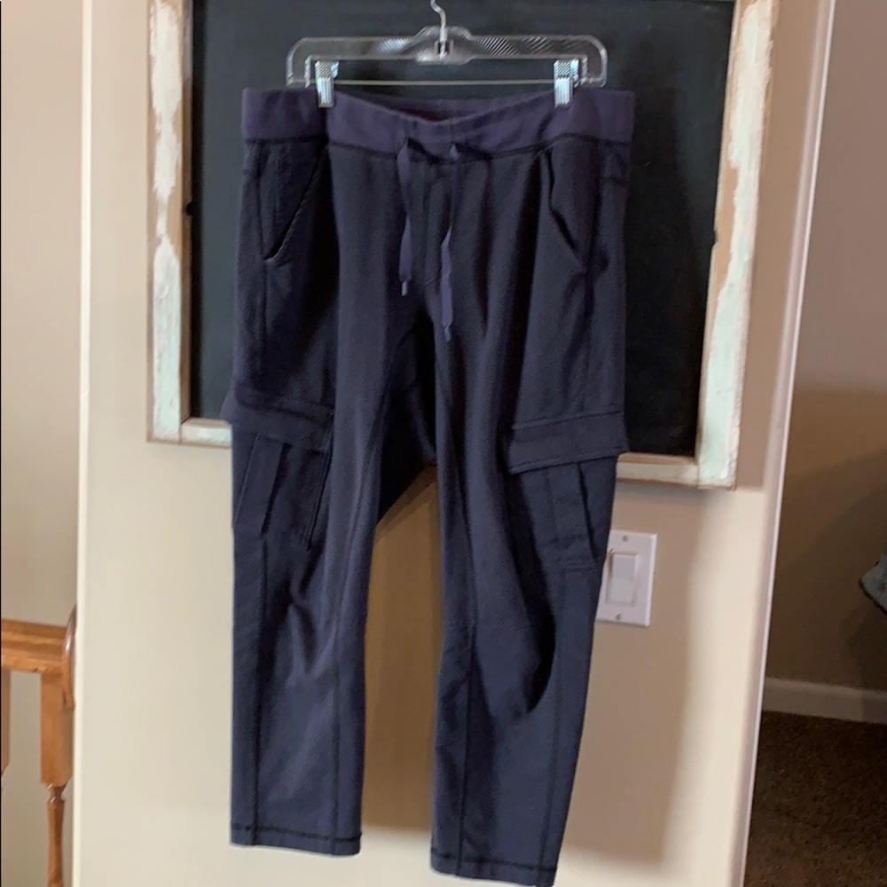 Lululemon navy blue pinstripe cargo joggers